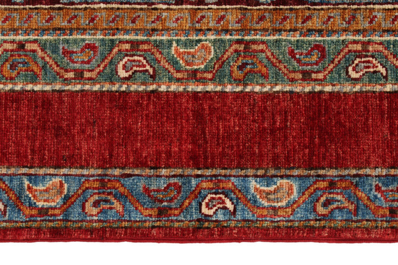 5x7 Red and Multicolor Turkish Tribal Rug