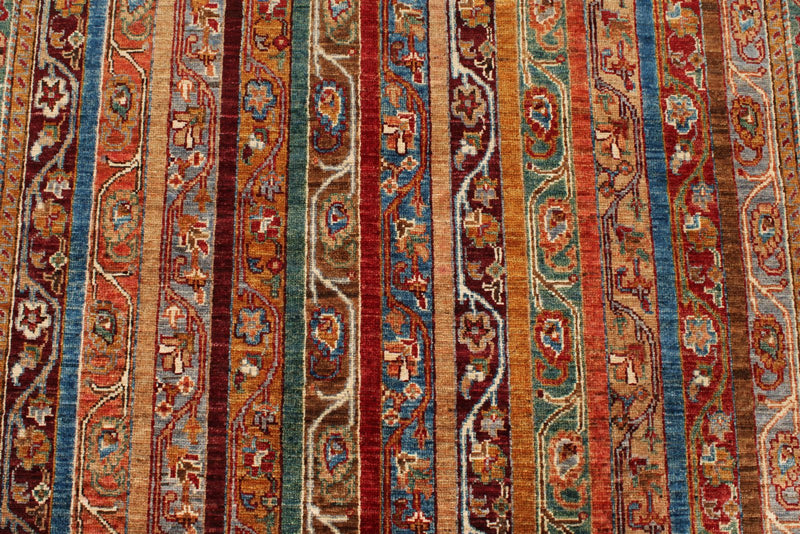 5x7 Red and Multicolor Turkish Tribal Rug