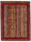 5x7 Red and Multicolor Turkish Tribal Rug