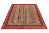 5x7 Red and Multicolor Turkish Tribal Rug