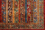 5x7 Red and Multicolor Turkish Tribal Rug