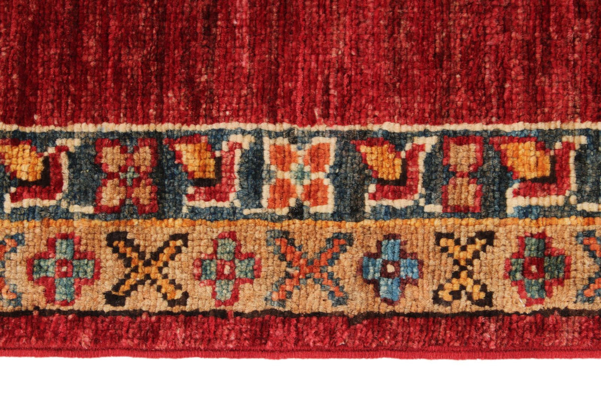 5x7 Red and Multicolor Turkish Tribal Rug