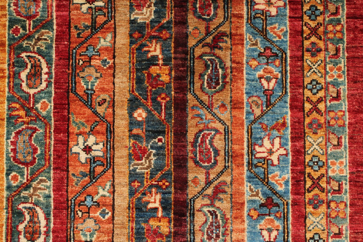 5x7 Red and Multicolor Turkish Tribal Rug