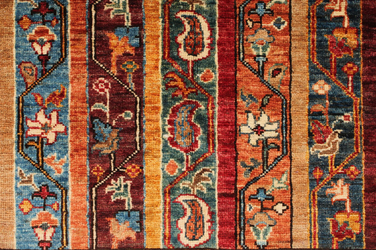 5x7 Red and Multicolor Turkish Tribal Rug