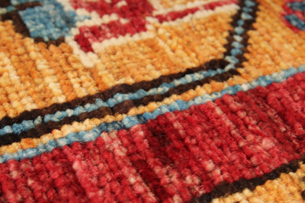 5x7 Red and Multicolor Turkish Tribal Rug