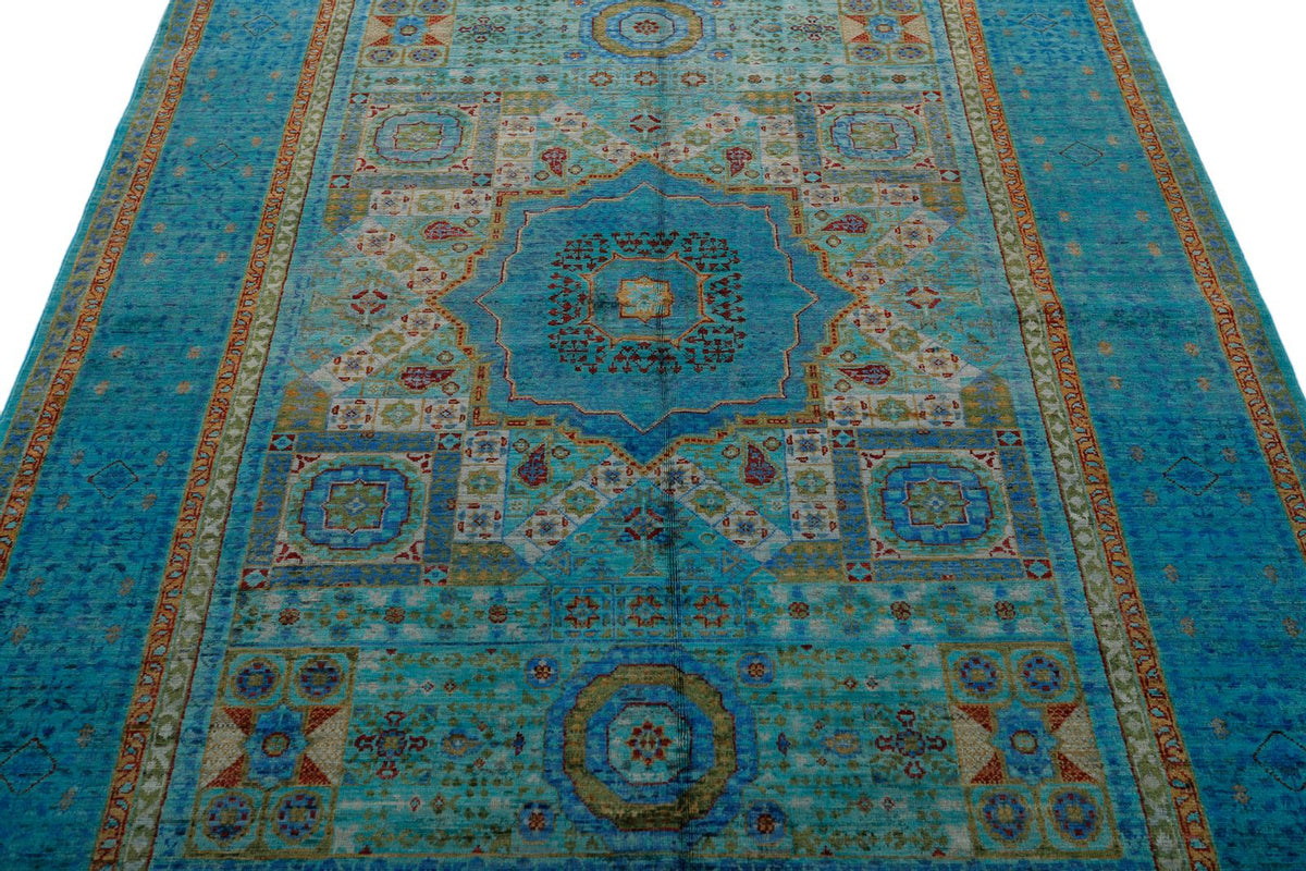 5x7 Blue Turkish Tribal Rug
