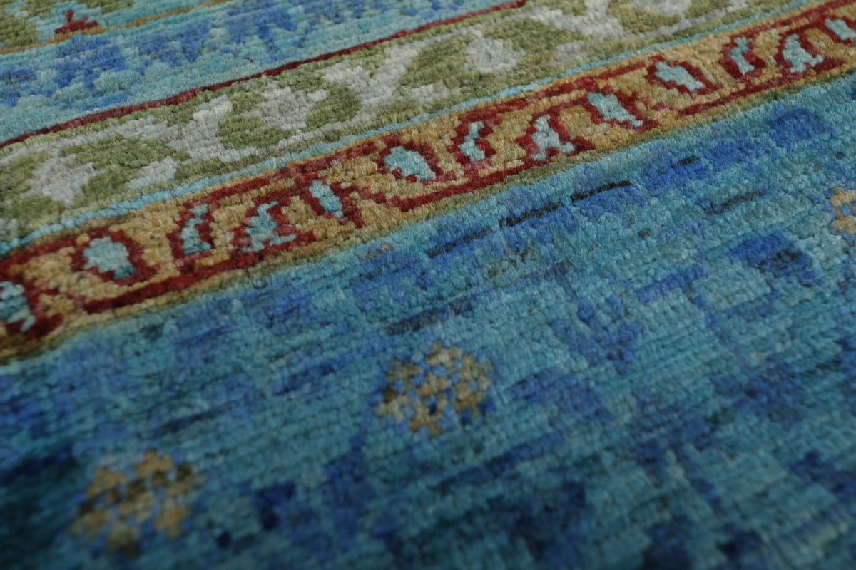 5x7 Blue Turkish Tribal Rug