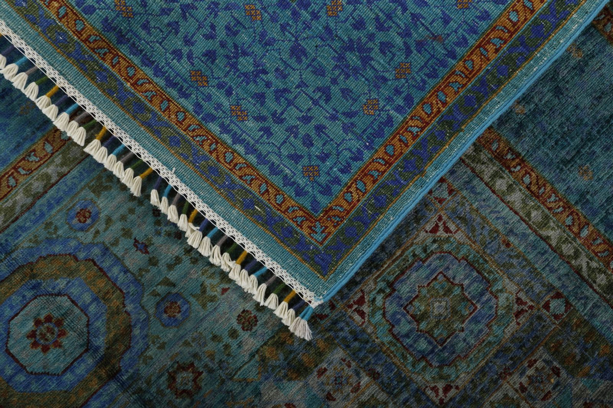 5x7 Blue Turkish Tribal Rug