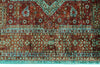 6x8 Rust and Blue Turkish Tribal Rug