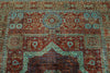 6x8 Rust and Blue Turkish Tribal Rug