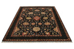 6x8 Dark Brown and Multicolor Turkish Tribal Rug