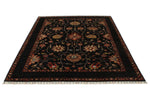 6x8 Dark Brown and Multicolor Turkish Tribal Rug