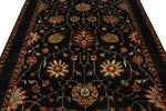 6x8 Dark Brown and Multicolor Turkish Tribal Rug