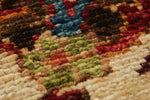 6x8 Dark Brown and Multicolor Turkish Tribal Rug