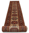 3x25 Ivory and Red Kazak Tribal Runner