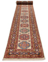 3x25 Ivory and Red Kazak Tribal Runner