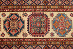 3x25 Ivory and Red Kazak Tribal Runner