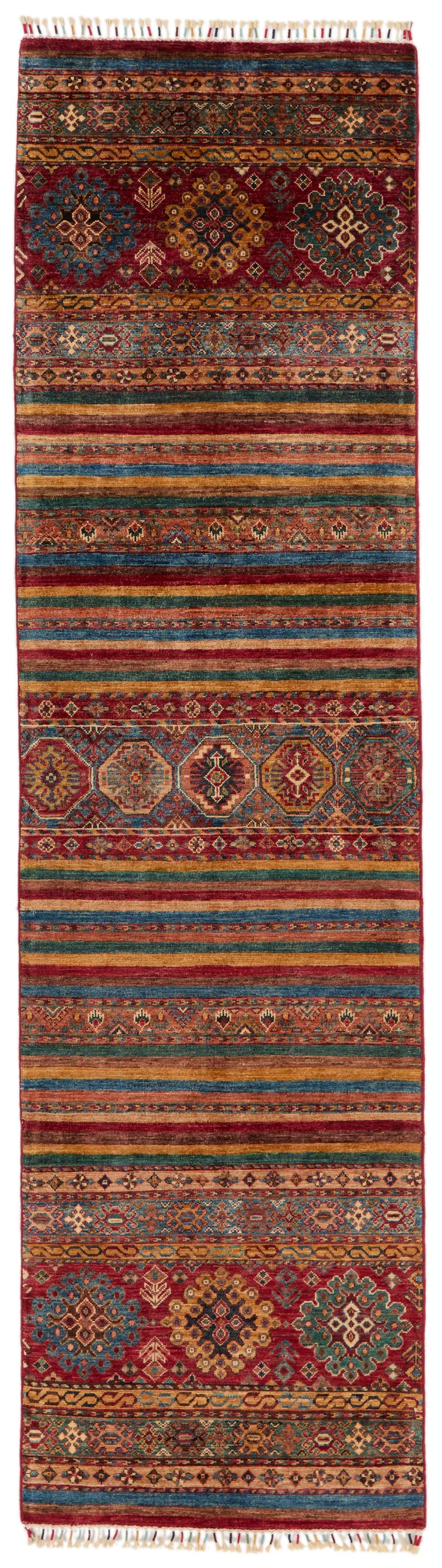 3x10 Red and Multicolor Tribal Runner