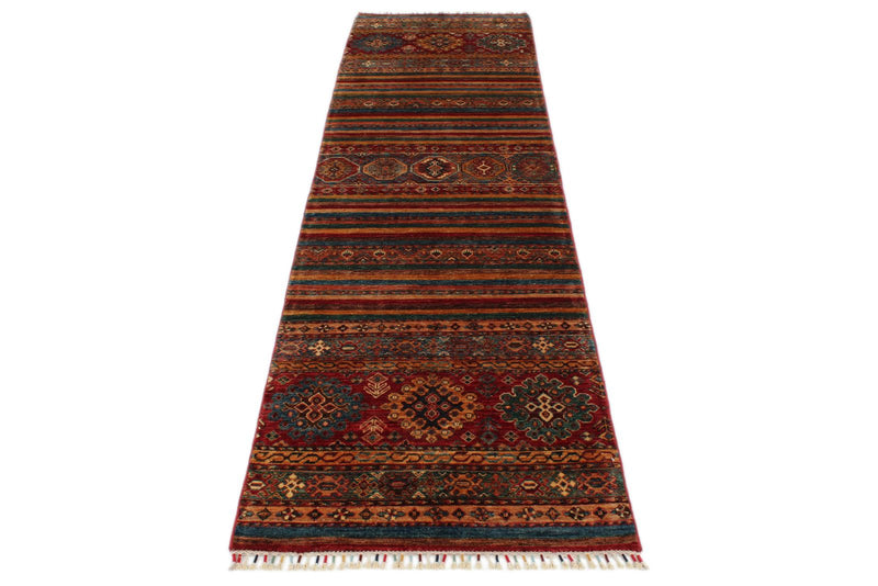 3x10 Red and Multicolor Tribal Runner