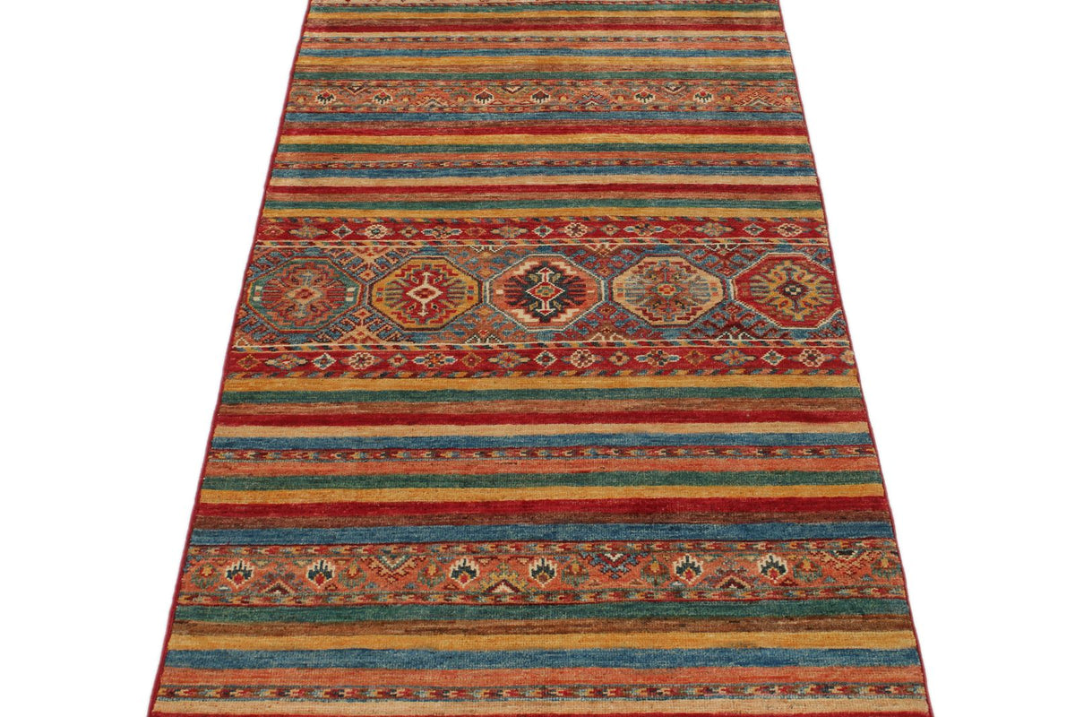 3x10 Red and Multicolor Tribal Runner