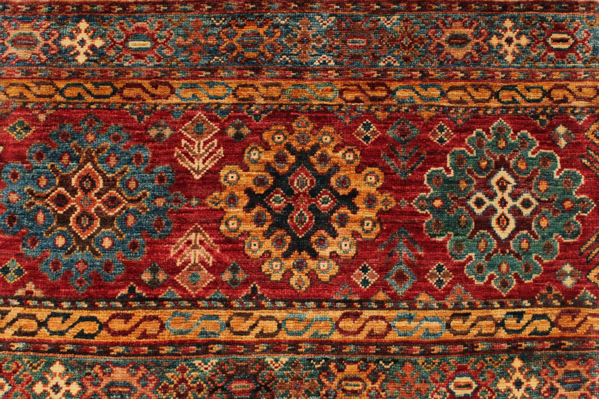 3x10 Red and Multicolor Tribal Runner
