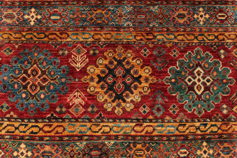 3x10 Red and Multicolor Tribal Runner