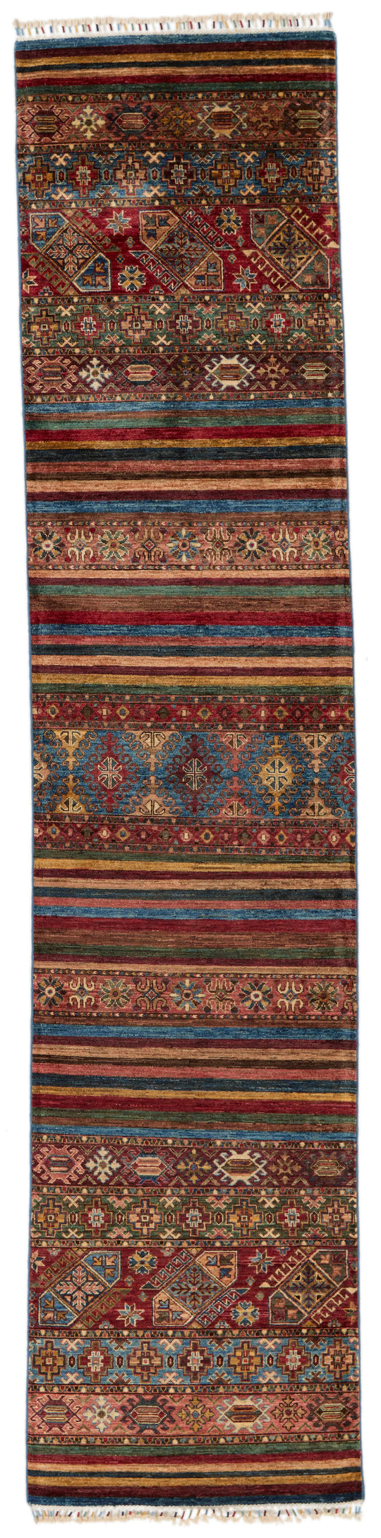 3x12 Blue and Multicolor Tribal Runner