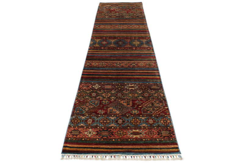 3x12 Blue and Multicolor Tribal Runner