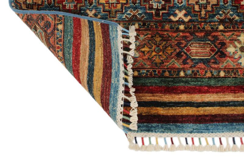 3x12 Blue and Multicolor Tribal Runner