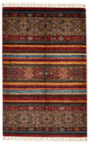 3x5 Multicolor and Red Tribal Rug