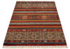 3x5 Multicolor and Red Tribal Rug