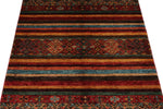 3x5 Multicolor and Red Tribal Rug