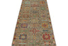 3x9 Beige and Beige Turkish Tribal Runner