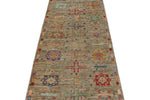 3x9 Beige and Beige Turkish Tribal Runner