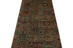 3x9 Beige and Beige Turkish Tribal Runner