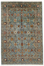 7x10 Gray and Multicolor Turkish Tribal Rug