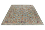 7x10 Gray and Multicolor Turkish Tribal Rug