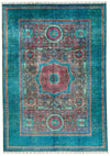 7x10 Green and Blue Turkish Tribal Rug