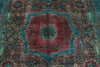 7x10 Green and Blue Turkish Tribal Rug