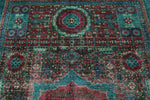 7x10 Green and Blue Turkish Tribal Rug