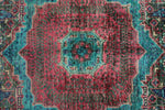 7x10 Green and Blue Turkish Tribal Rug