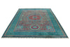 7x10 Green and Blue Turkish Tribal Rug