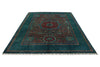 7x10 Green and Blue Turkish Tribal Rug