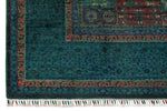 7x10 Green and Blue Turkish Tribal Rug