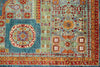 6x8 Green and Blue Turkish Tribal Rug