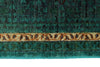 6x8 Green and Navy Turkish Tribal Rug