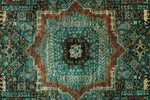 5x7 Light Green and Green Turkish Tribal Rug