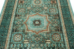 5x7 Light Green and Green Turkish Tribal Rug