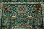 5x7 Light Green and Green Turkish Tribal Rug