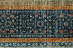 5x7 Gray and Navy Turkish Tribal Rug